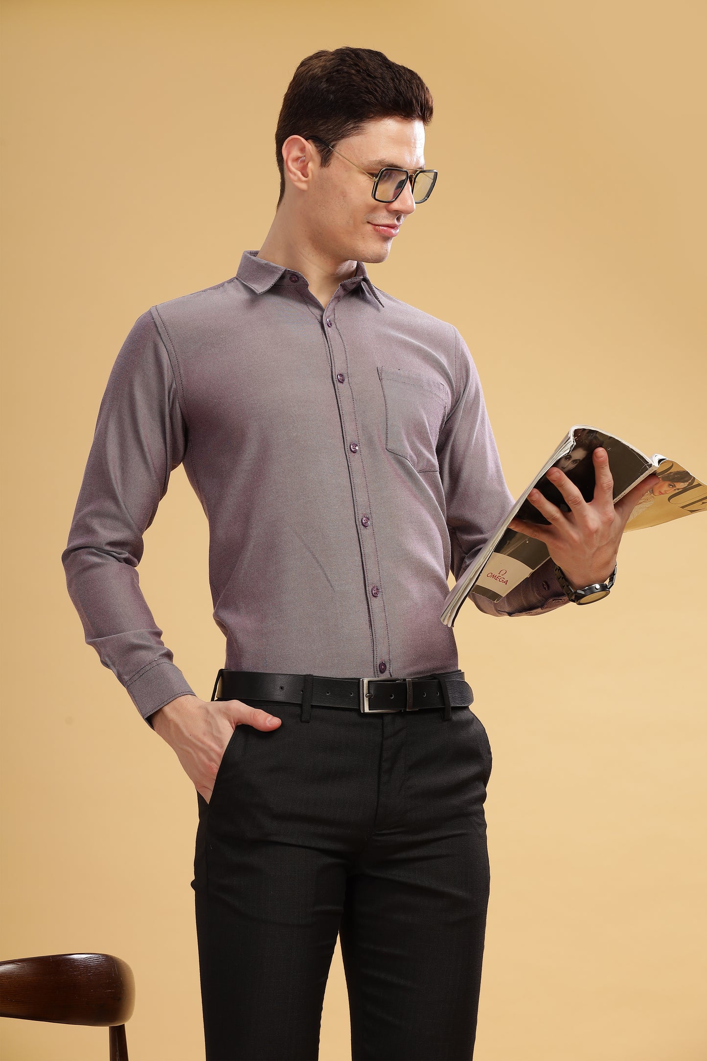 HAITCH Tusker Oxford Grape Purple Shirt
