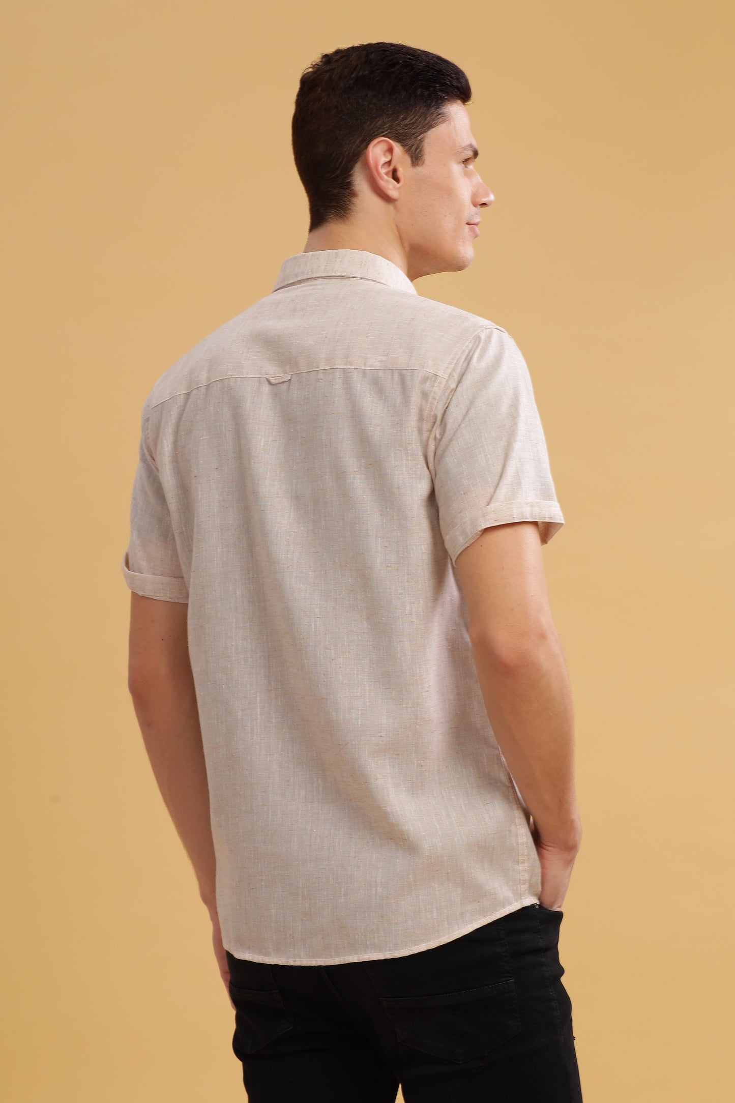 HAITCH Milton Cotton Lenin OffWhite Shirt