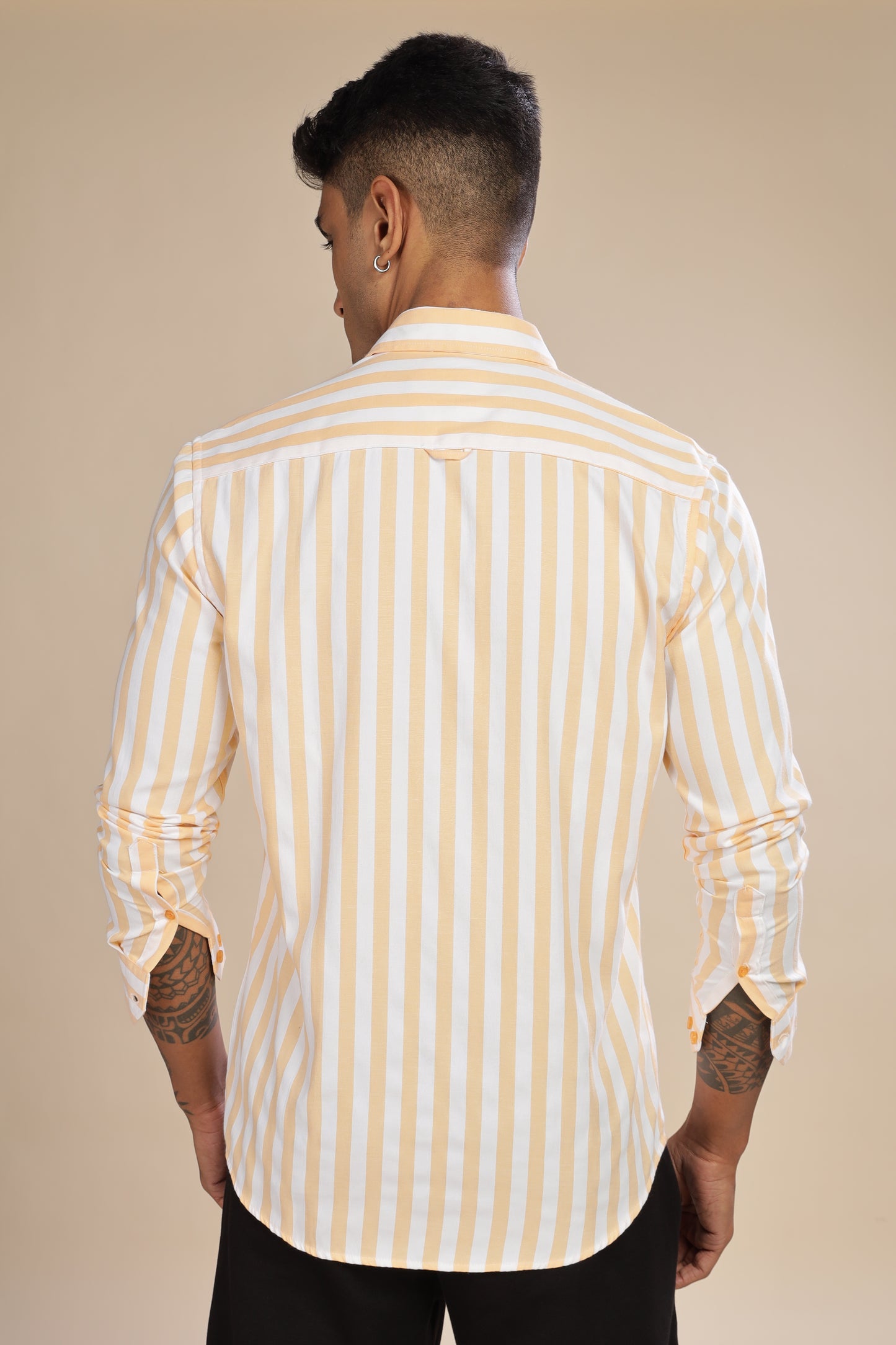 HAITCH Oxford Cotton Orange Stripes Shirt