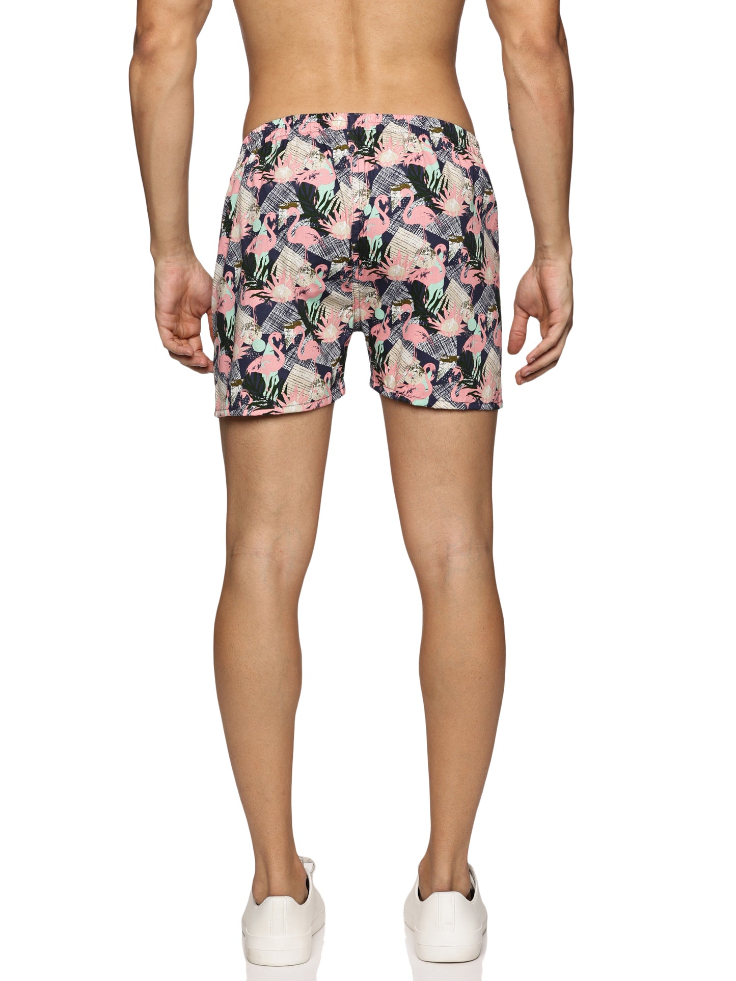 Men Cotton Slim Fit  Swan Printed Multicolored Boxer