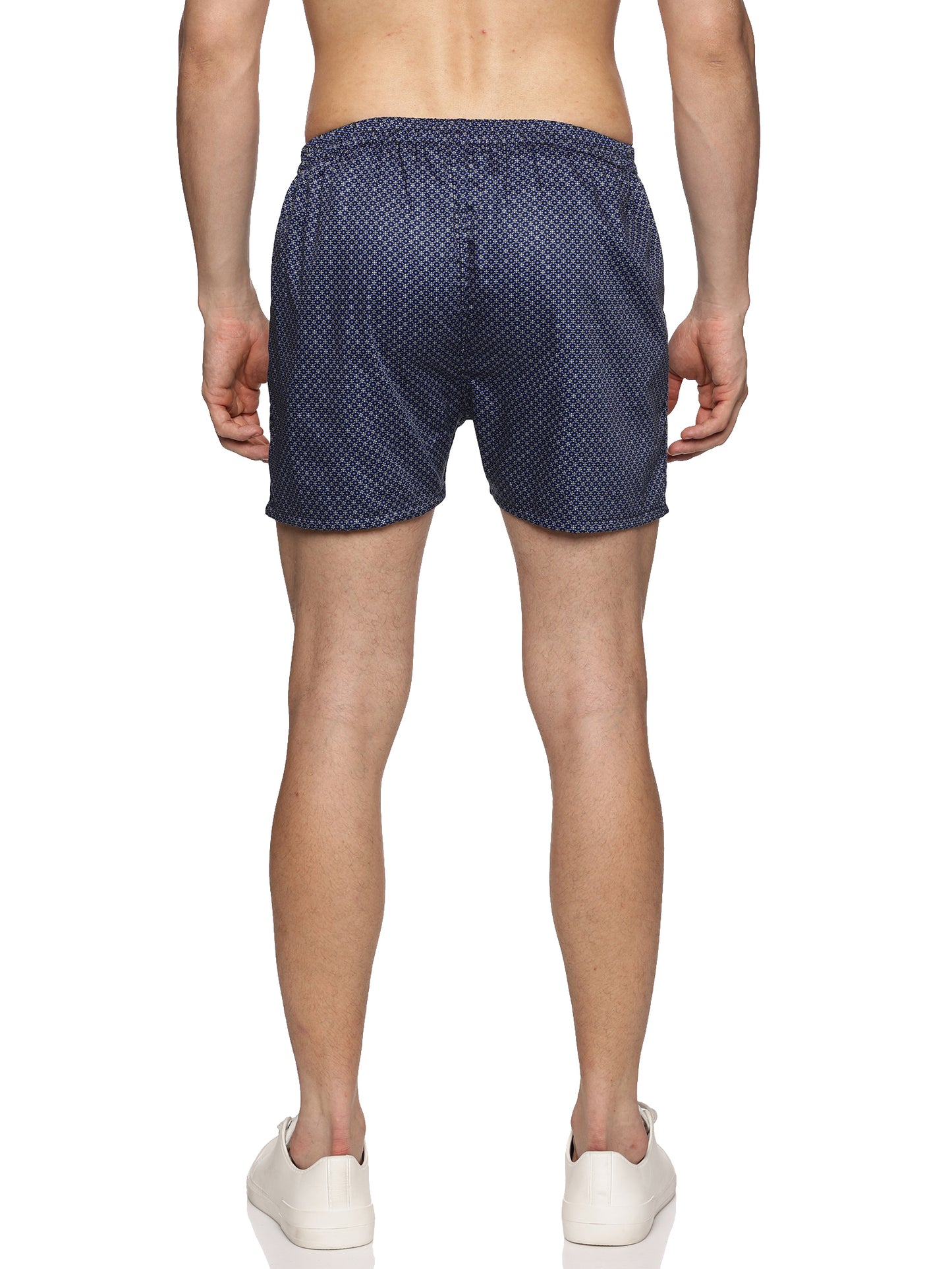 Men Cotton Slim Fit Floral Printed Blue Boxer