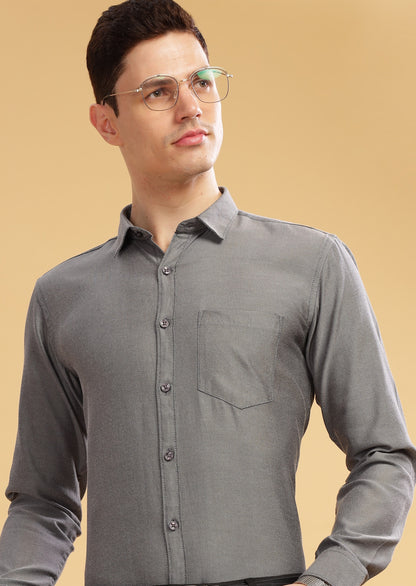 HAITCH Tusker Oxford Charcoal Shirt