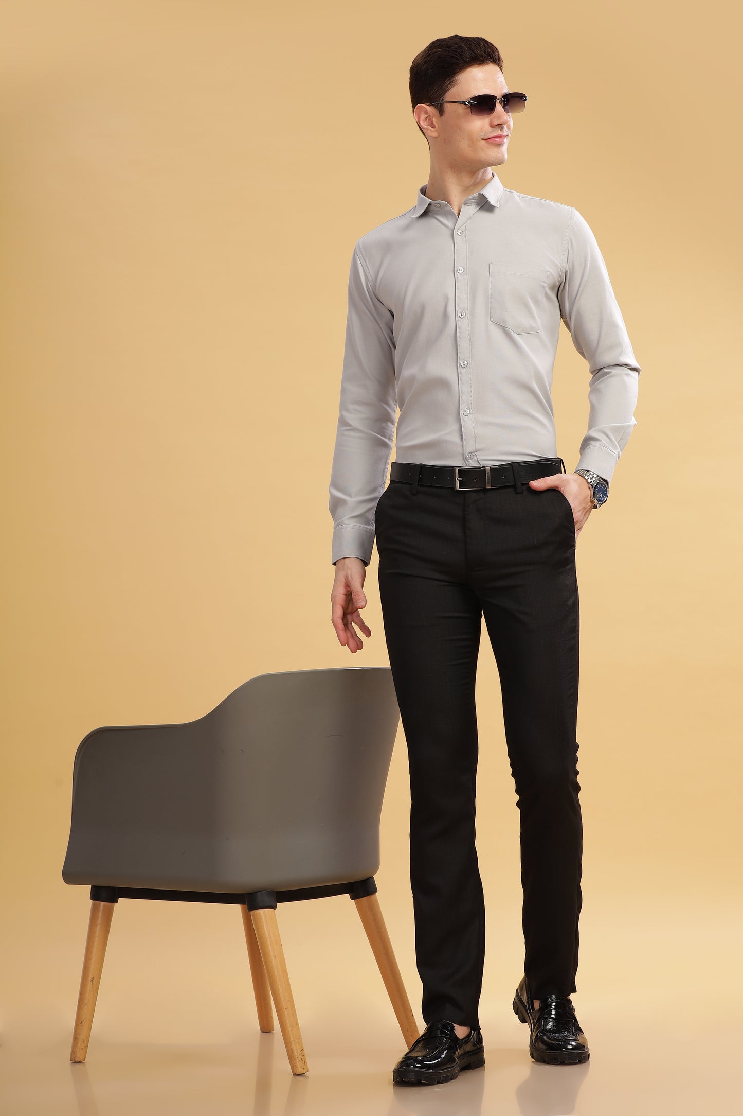 HAITCH Tusker Oxford Grey Shirt