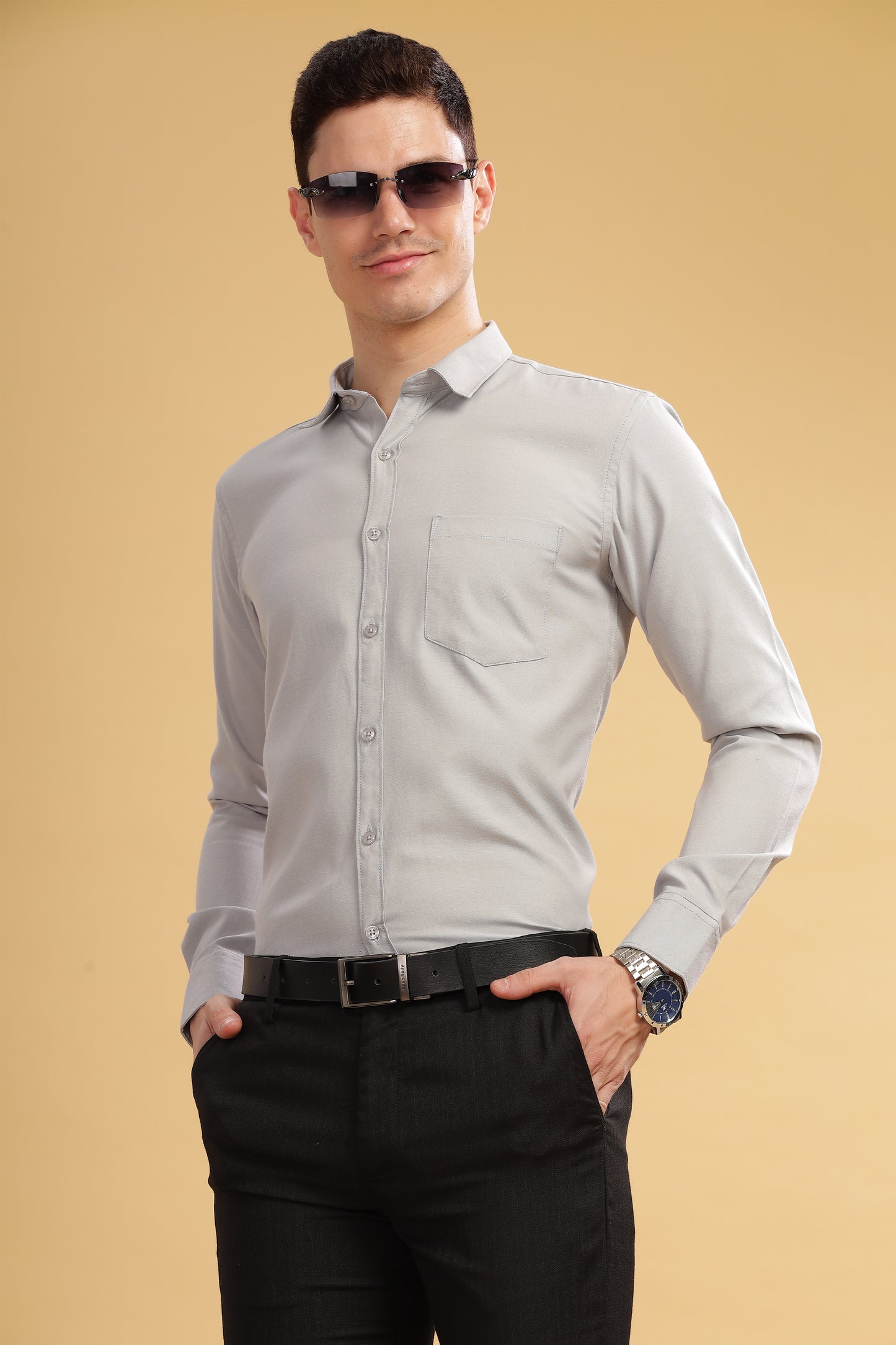 HAITCH Tusker Oxford Grey Shirt