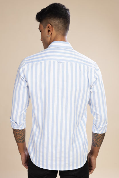 HAITCH Oxford Cotton Light Blue Stripes Shirt