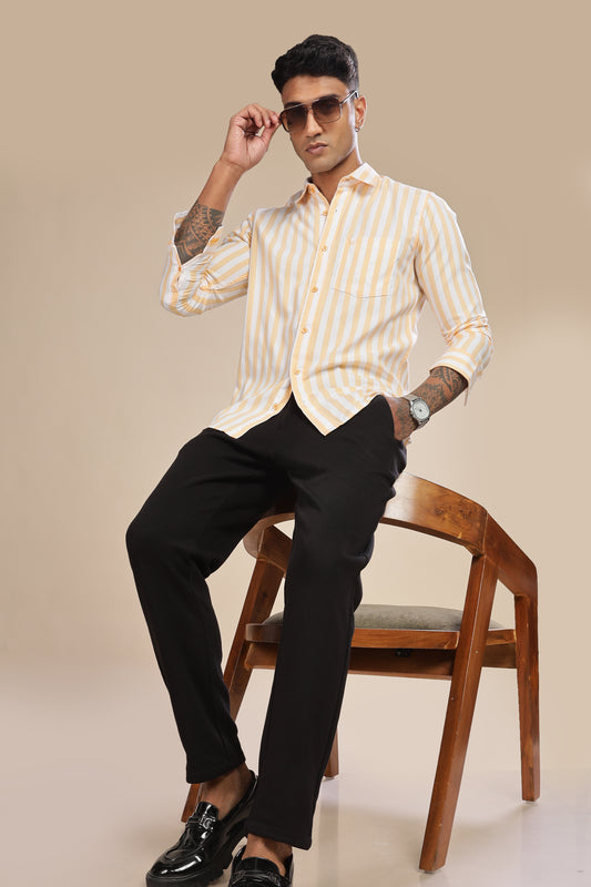 HAITCH Oxford Cotton Orange Stripes Shirt