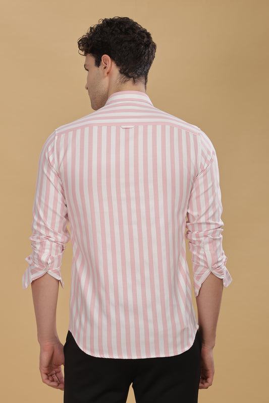 HAITCH Oxford Cotton Pink Stripes Shirt