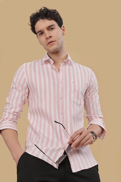 HAITCH Oxford Cotton Pink Stripes Shirt