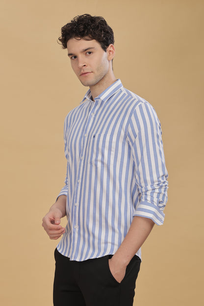 HAITCH Oxford Cotton Blue Stripes Shirt