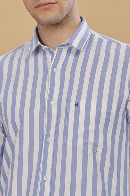 HAITCH Oxford Cotton Blue Stripes Shirt