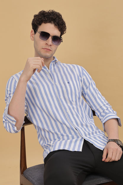 HAITCH Oxford Cotton Blue Stripes Shirt