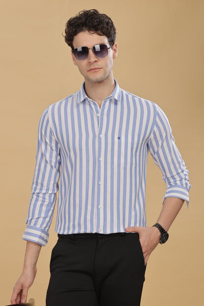 HAITCH Oxford Cotton Blue Stripes Shirt