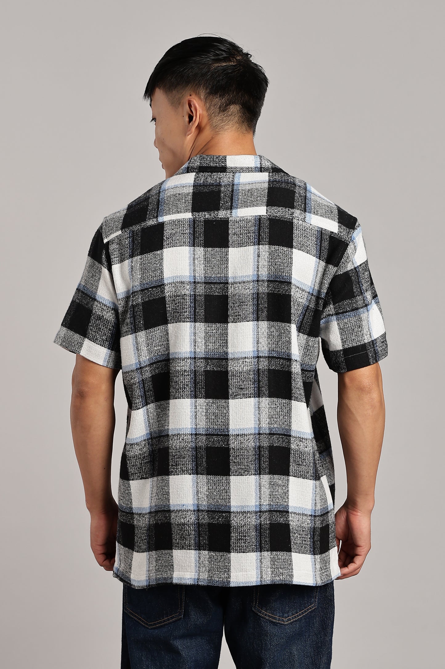 Blue-Black Checkered Cuban Half-Sleeve Shirt