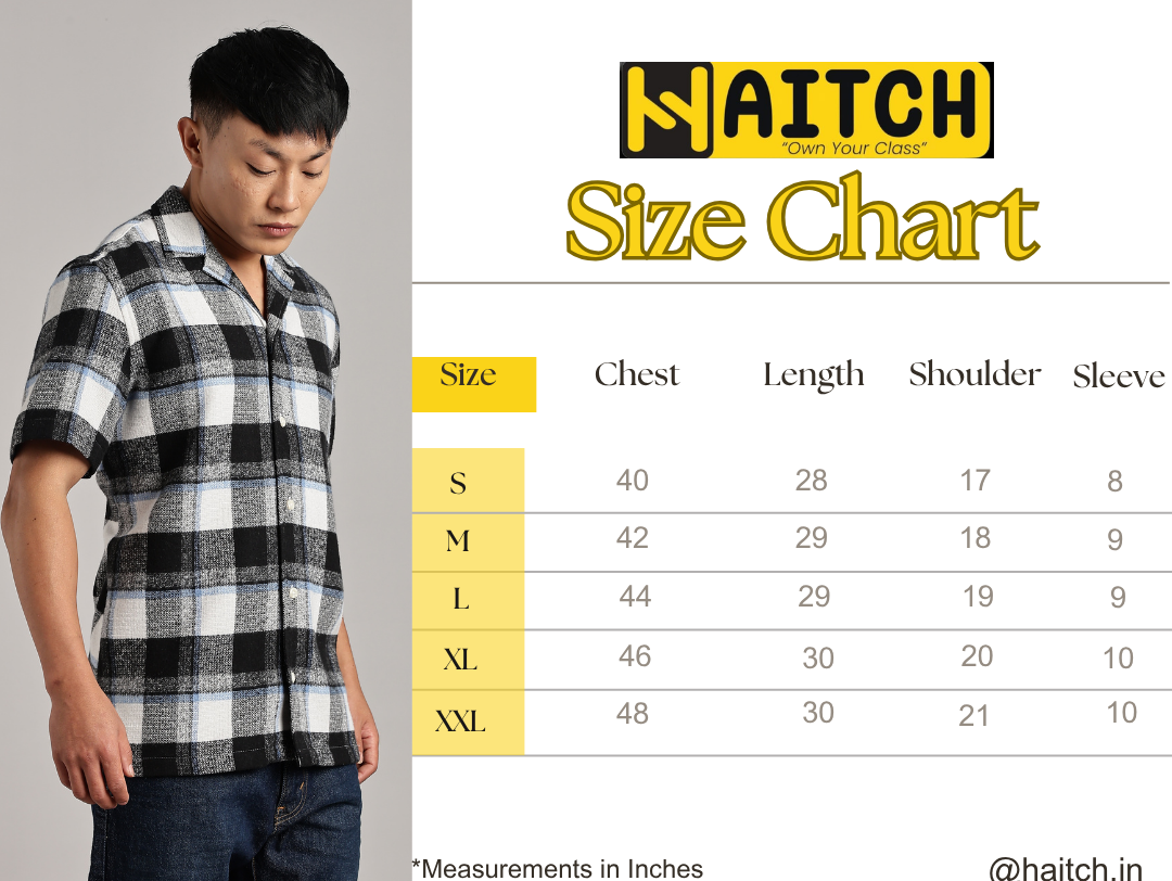Blue-Black Checkered Cuban Half-Sleeve Shirt