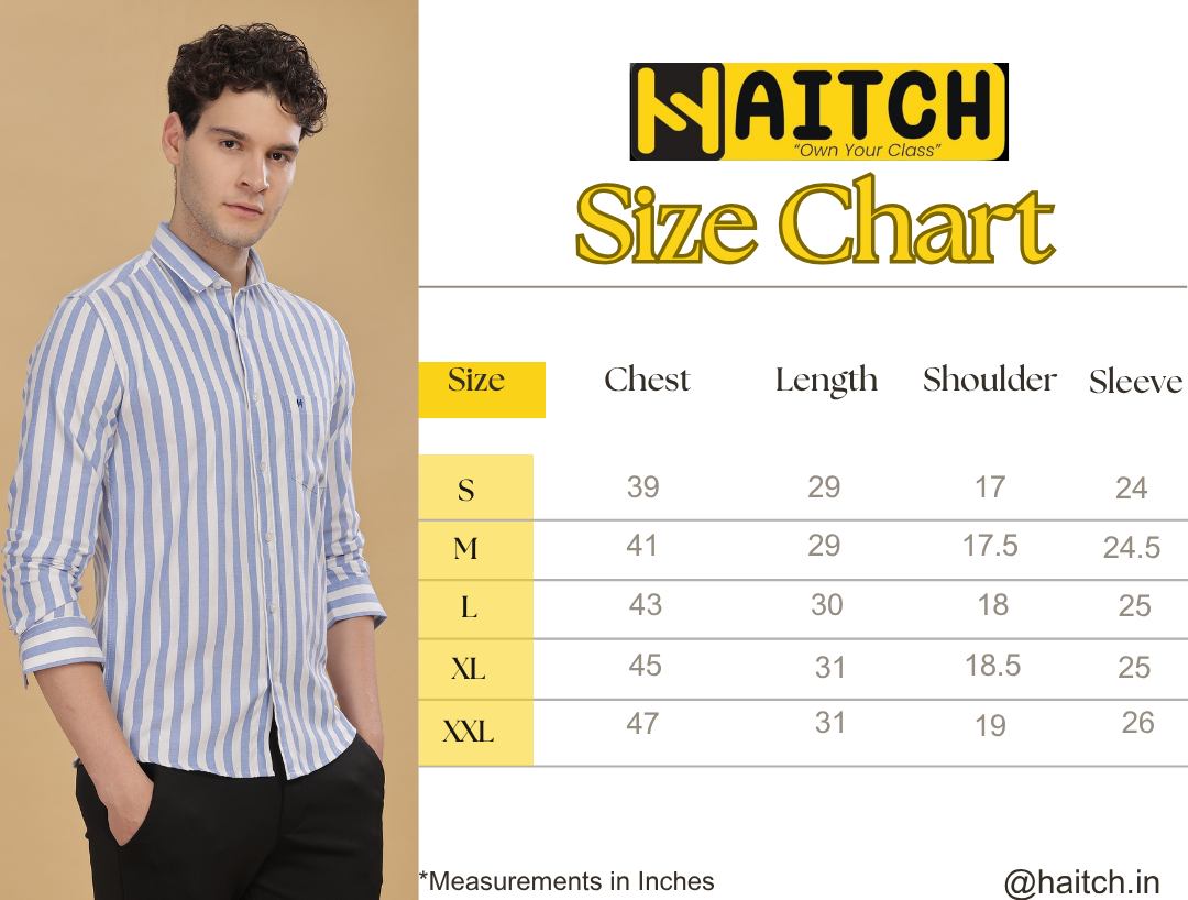 HAITCH Oxford Cotton Blue Stripes Shirt