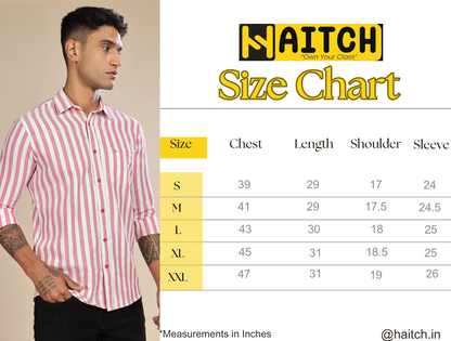 HAITCH Oxford Cotton Beetroot Pink Stripes Shirt